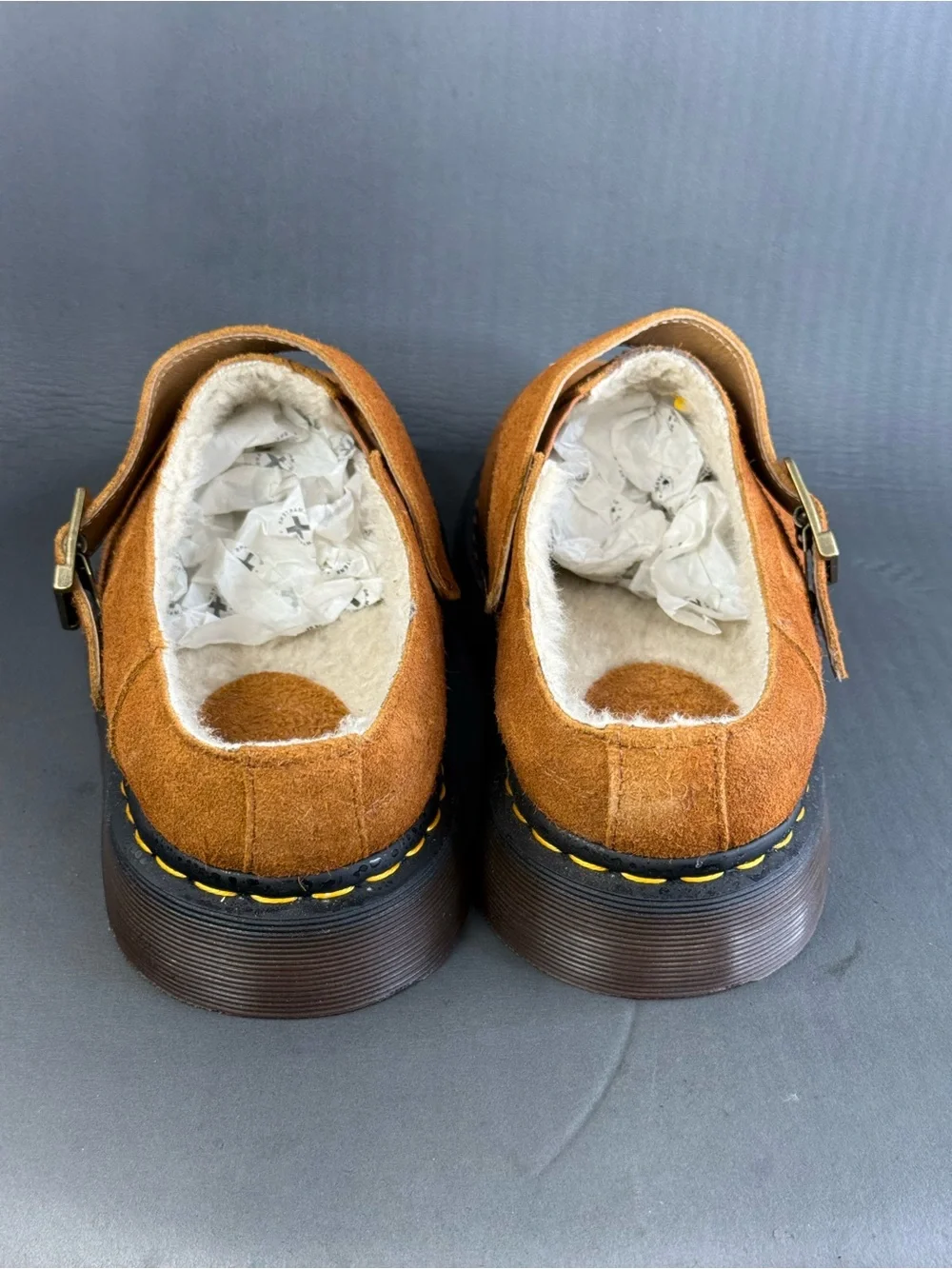 Dr. Martens Isham Marbled Suede Slingback Mule 'Brown Mustard' men’s size 12 new